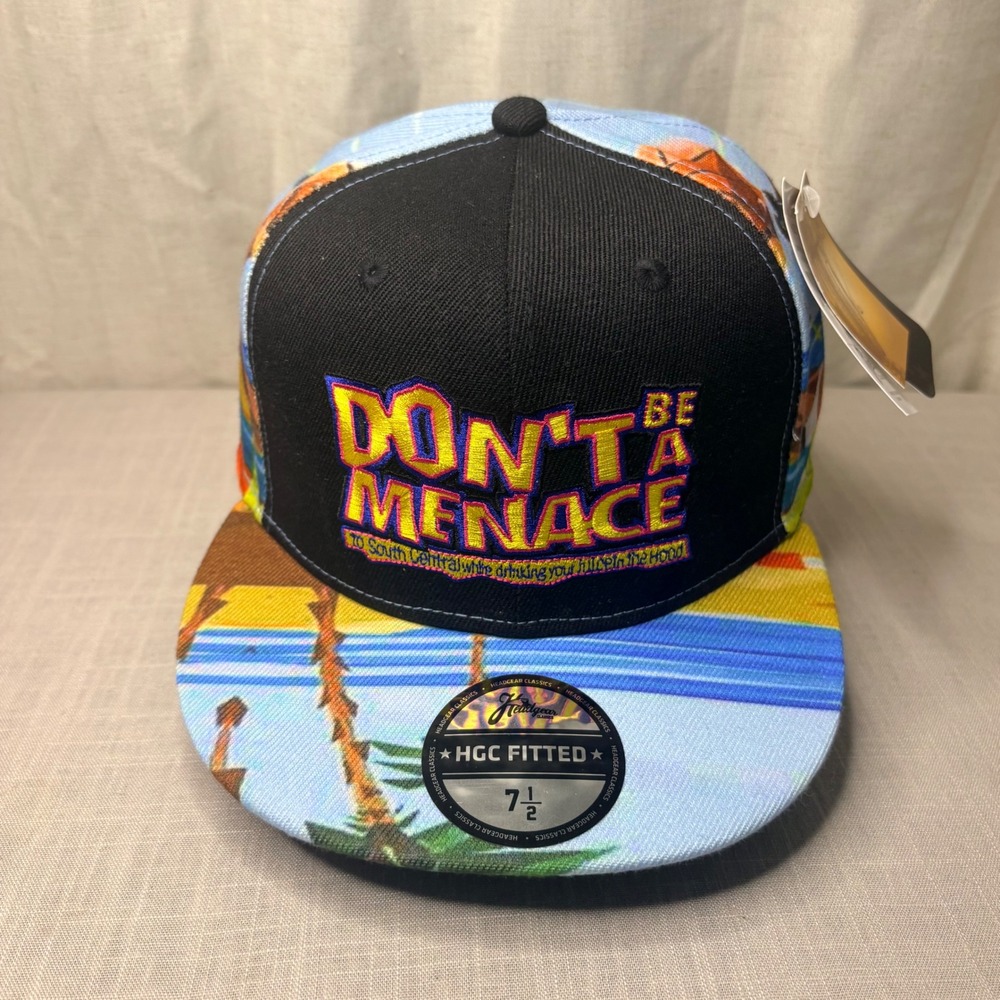 Headgear Classics Dont Be A Menace Loc Dog Fitted Hat 7 1/2 Multi Color New